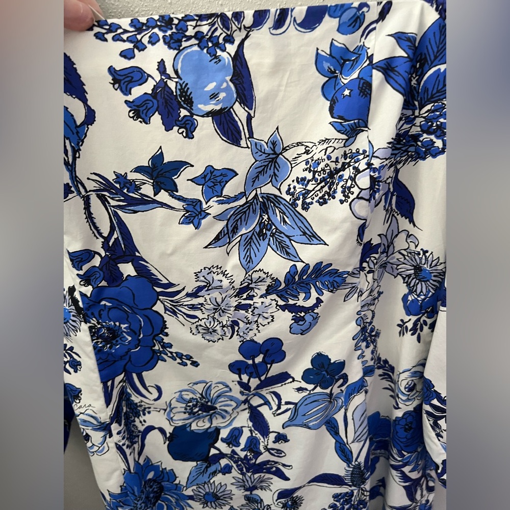 CARA CARA Montauk Dress in Flower Grid Blue Size Medium New - Picture 9 of 13
